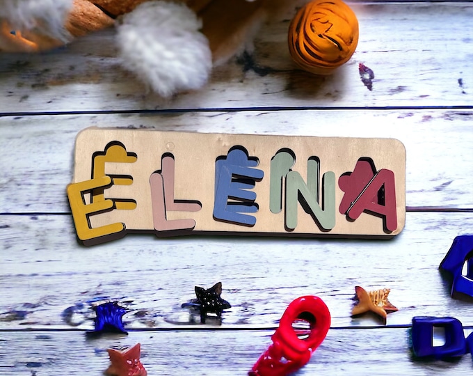 Hand painted wooden name game