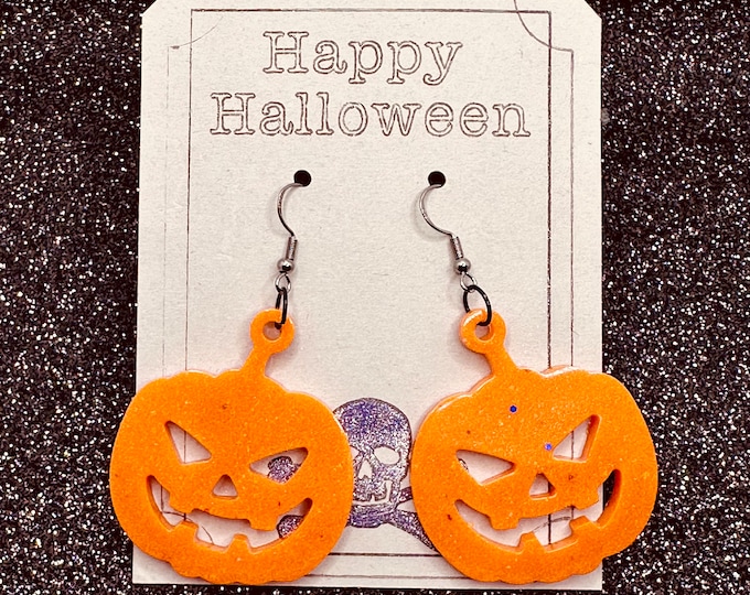 Halloween pumpkin earrings in resin