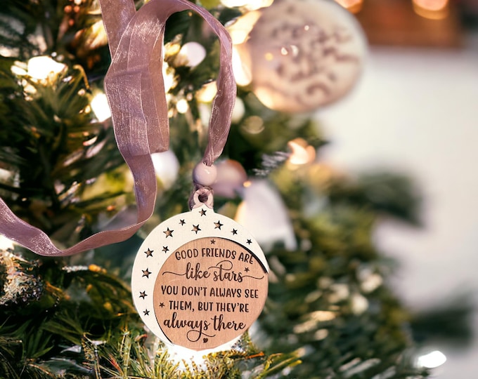 Wooden Christmas ball, gift for friends, personalized with a dedication