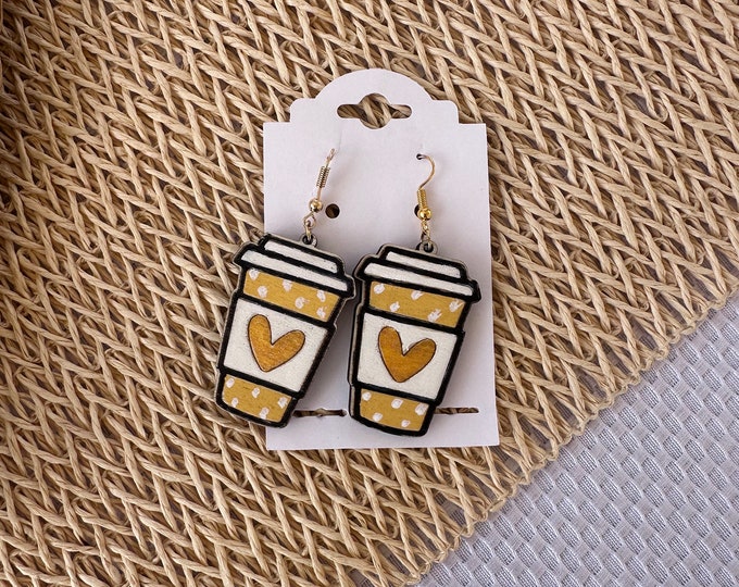 Hand-painted Cup earrings