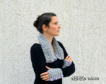 Crochet Pattern - Neck warmer and fingerless gloves - INSTANT DIGITAL DOWNLOAD