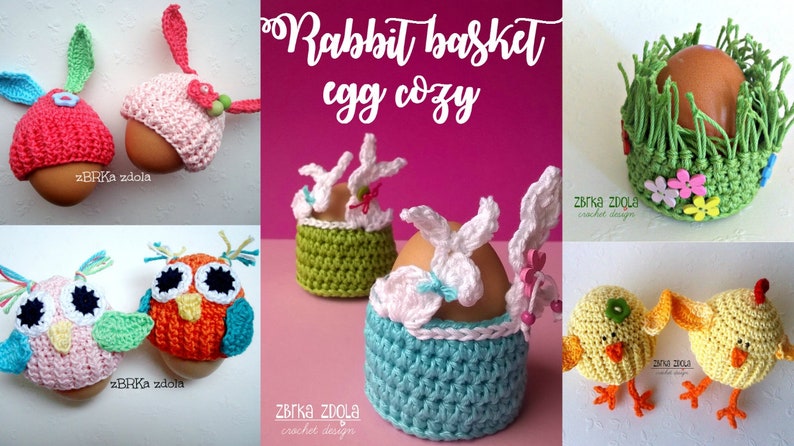 Egg cozy bundle Easter crochet patterns image 1