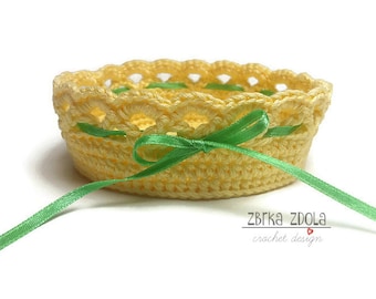 Mini Crochet Basket -  Crochet Pattern (Pattern No. 009) - INSTANT DIGITAL DOWNLOAD, storage solutions, small storage basket, home decor