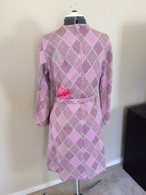 Vintage Pink and Grey Argyle Dress Nwt
