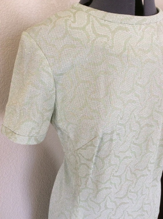 Vintage 70s mint / mossy green dress - image 4