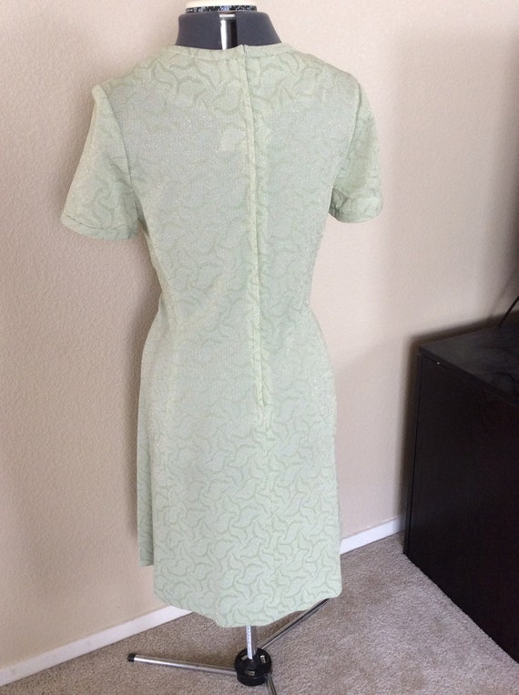 Vintage 70s mint / mossy green dress - image 2