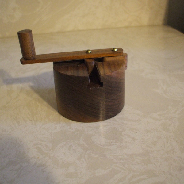 Handmade wooden Bullshit grinder paperweight out of solid Walnut wood