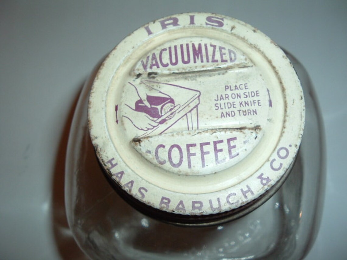 Vintage IRIS coffee jar by Haas Baruch & Co Etsy