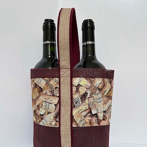 Double Wine Tote pattern, using Vinyl Mesh (pet screen) fabric