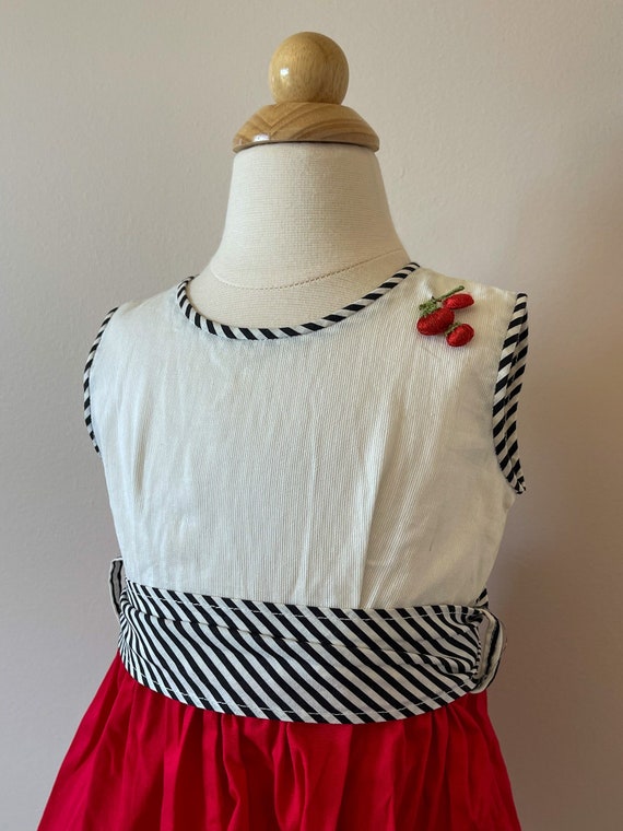2T: Romper with cherry appliqué, 1950s Lord & Tayl