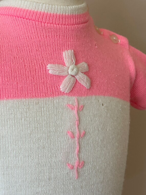 12 mo: Mod crop baby sweater, 1970s, vintage baby… - image 3