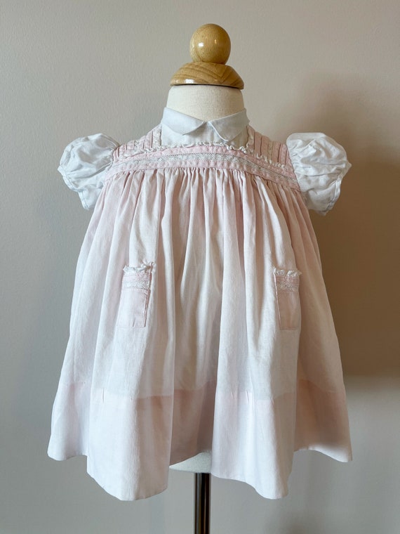 9-12 mo: Classic baby dress with lace detailing, … - image 2