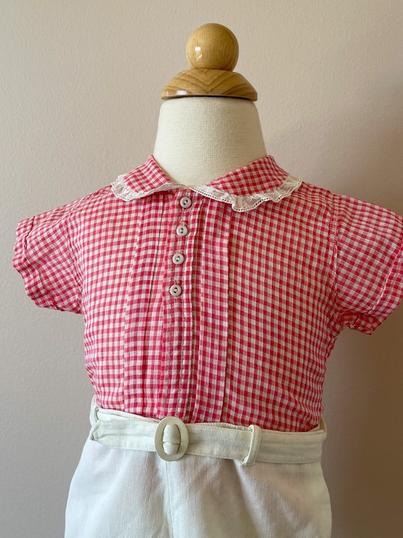 Boys 2T:  Charming gingham shirt and shorts set, 1