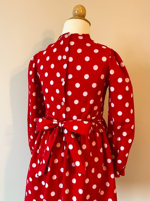 Girls size 5-6:  Polka dot dress, 1980s, vintage … - image 5