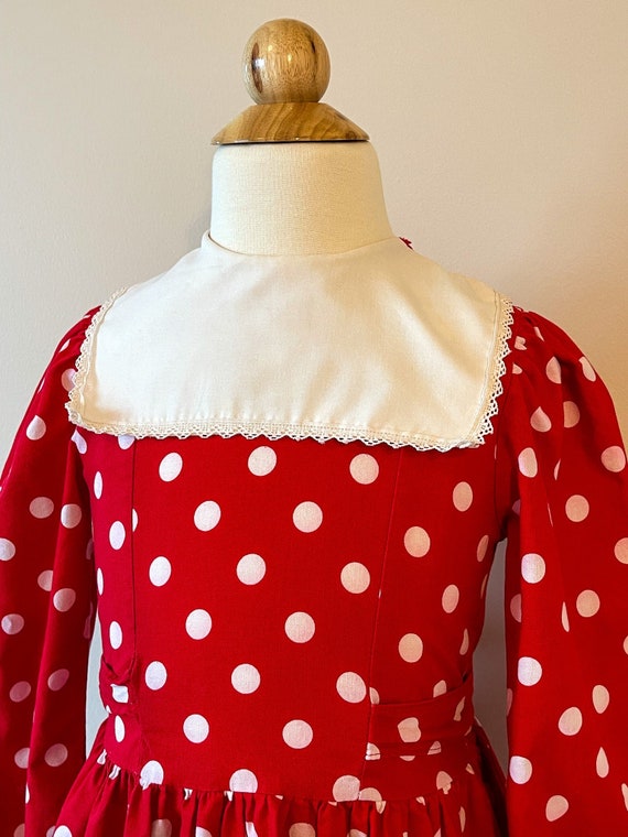 Girls size 5-6:  Polka dot dress, 1980s, vintage … - image 1