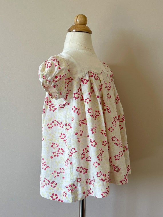 2T:  Floral dress with scallop cut yoke, 1930s, v… - image 3