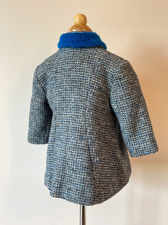 2T:  Tweed coat & bonnet, 1950s, vintage baby clo… - image 4