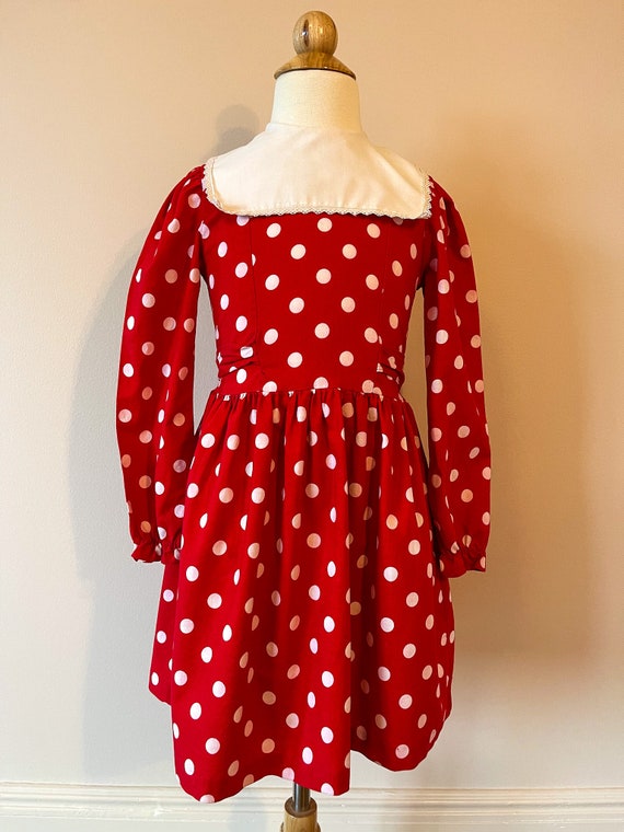 Girls size 5-6:  Polka dot dress, 1980s, vintage … - image 2