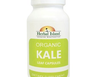 Organic Kale Powder Capsules - Brassica Oleracea - 100% Natural Superfood - 500mg Each