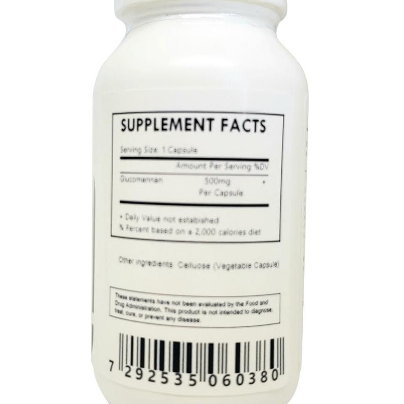 Capsules Konjac Root Powder 500mg Each Etsy