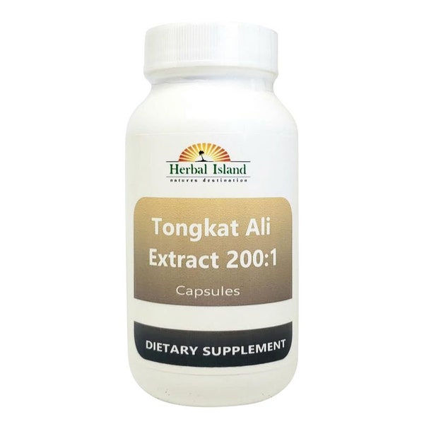 Tongkat Ali 200:1 Root Extract Powder Capsules (Longjack)  500mg Each Capsules
