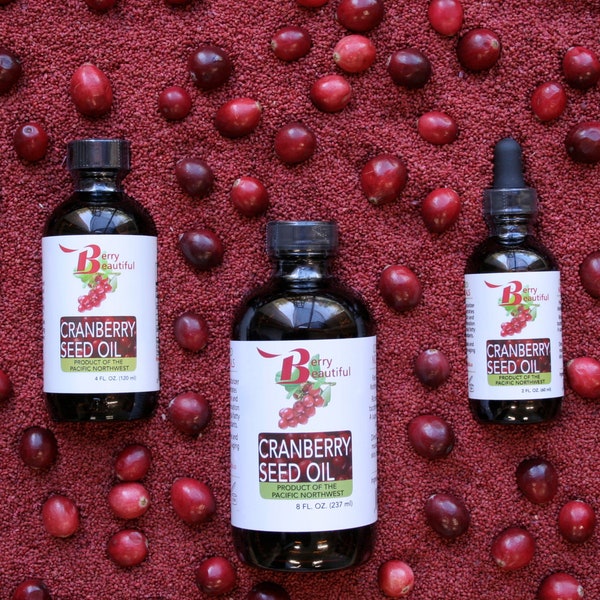 Cranberry Seed Oil - Made from US Grown Cranberries, for Beautiful Skin & Hair - Cold-Pressed by Berry Beautiful, Bulk Quantities Available