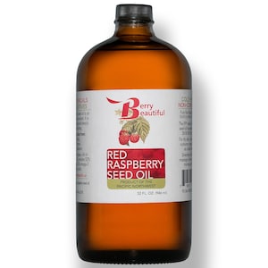 Red Raspberry Seed Oil 32 Fl Oz (946 ml) - Cold-Pressed by Berry Beautiful from Washington State Grown Red Raspberries