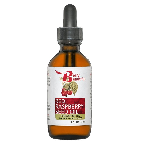 Red Raspberry Seed Oil 2 Fl Oz (60 ml) - Cold-Pressed by Berry Beautiful from Washington State Grown Red Raspberries