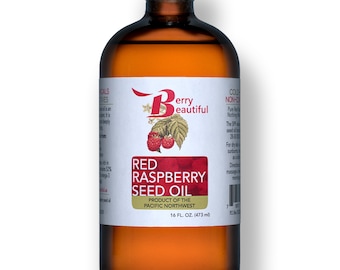 Rotes Himbeersamenöl 16 oz - Reines kaltgepresstes Öl für die Hautpflege - In Washington angebaut