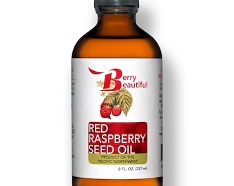 Rotes Himbeer-Kernöl 8 oz - Unraffiniertes kaltgepresstes Trägeröl - Pur und leicht für die Haut