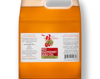 Rotes Himbeerkernöl 1 Gallone - kaltgepresstes Massenöl - Unraffinierter Trägerstoff für Formulierer
