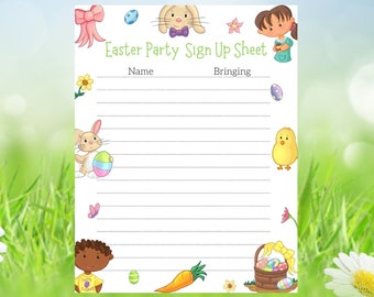 Editable Easter Party Sign Up Sheet