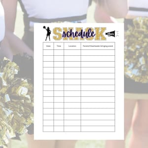 Editable Cheer Snack Sigh Up Sheet