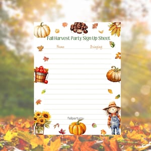 Bewerkbaar herfst-/oogstfeest/vrijwilligersaanmeldingsblad