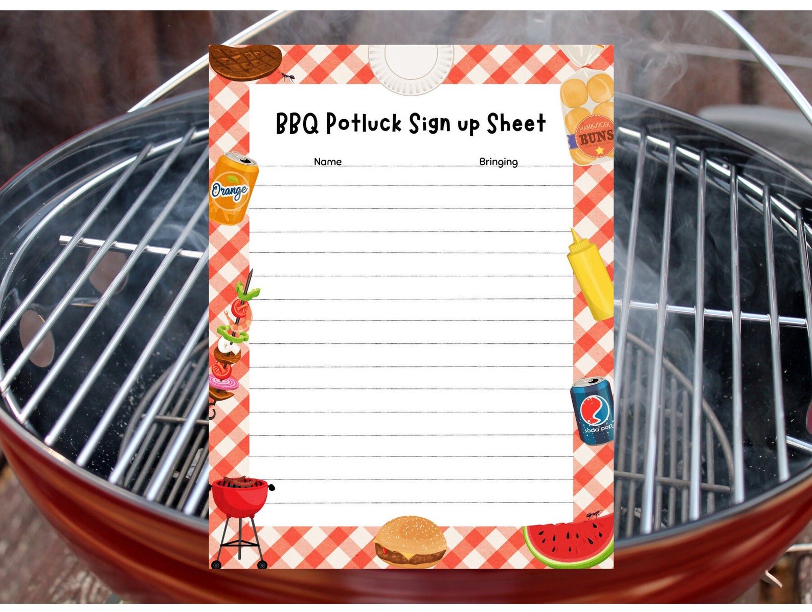Editable BBQ Potluck Sign up Sheet Etsy Editable BBQ Potluck Sign up Sheet Etsy