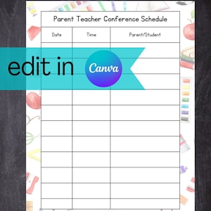 Editable Parent Teacher Conference Sign up Sheet - Etsy