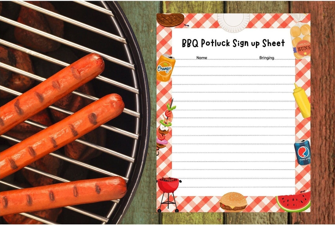 Editable BBQ Potluck Sign up Sheet Etsy Editable BBQ Potluck Sign up Sheet Etsy