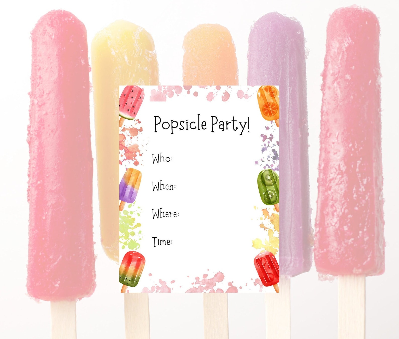 Editable Popsicle Party Flyer/invitation - Etsy