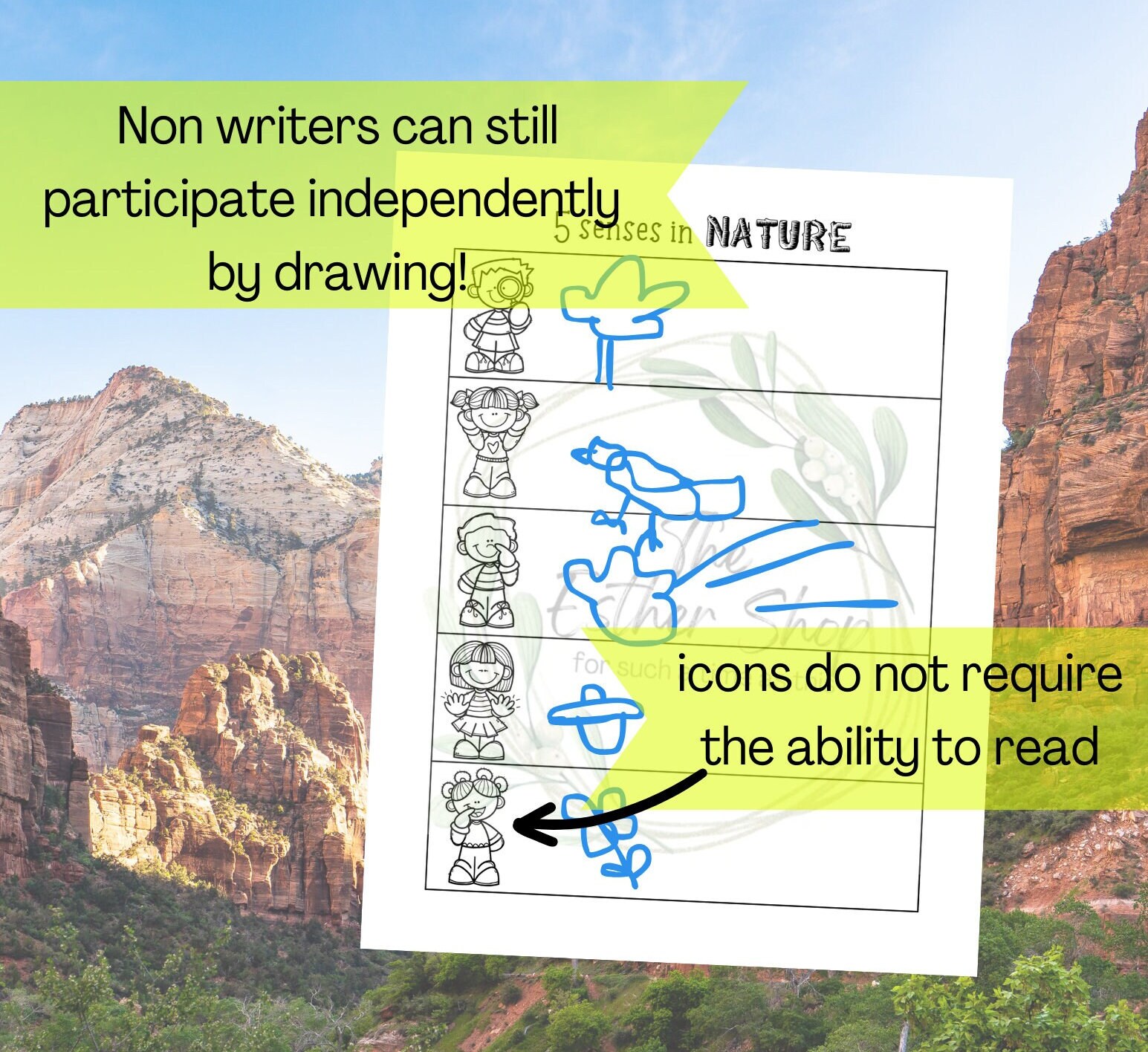 5 Senses in Nature Worksheet, Digital Download - Etsy