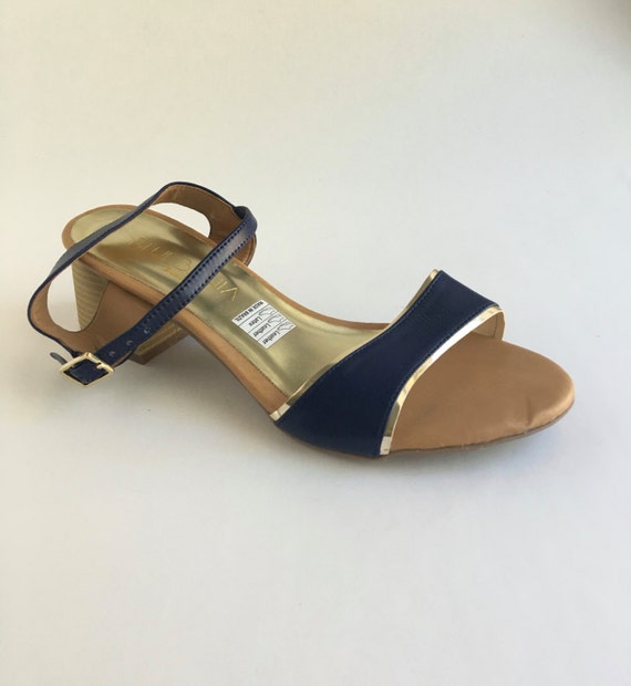 navy blue ankle strap sandals