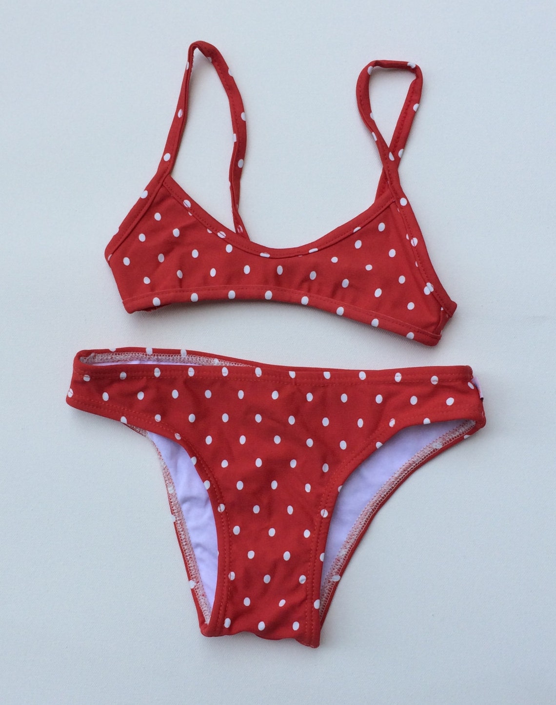 Red Polka Dot Bikini Childrens Size 6 | Etsy