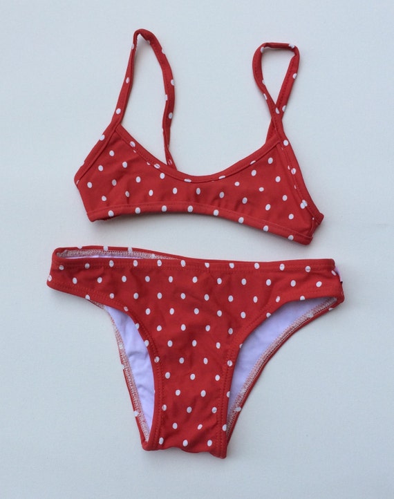 polka dot bikini red