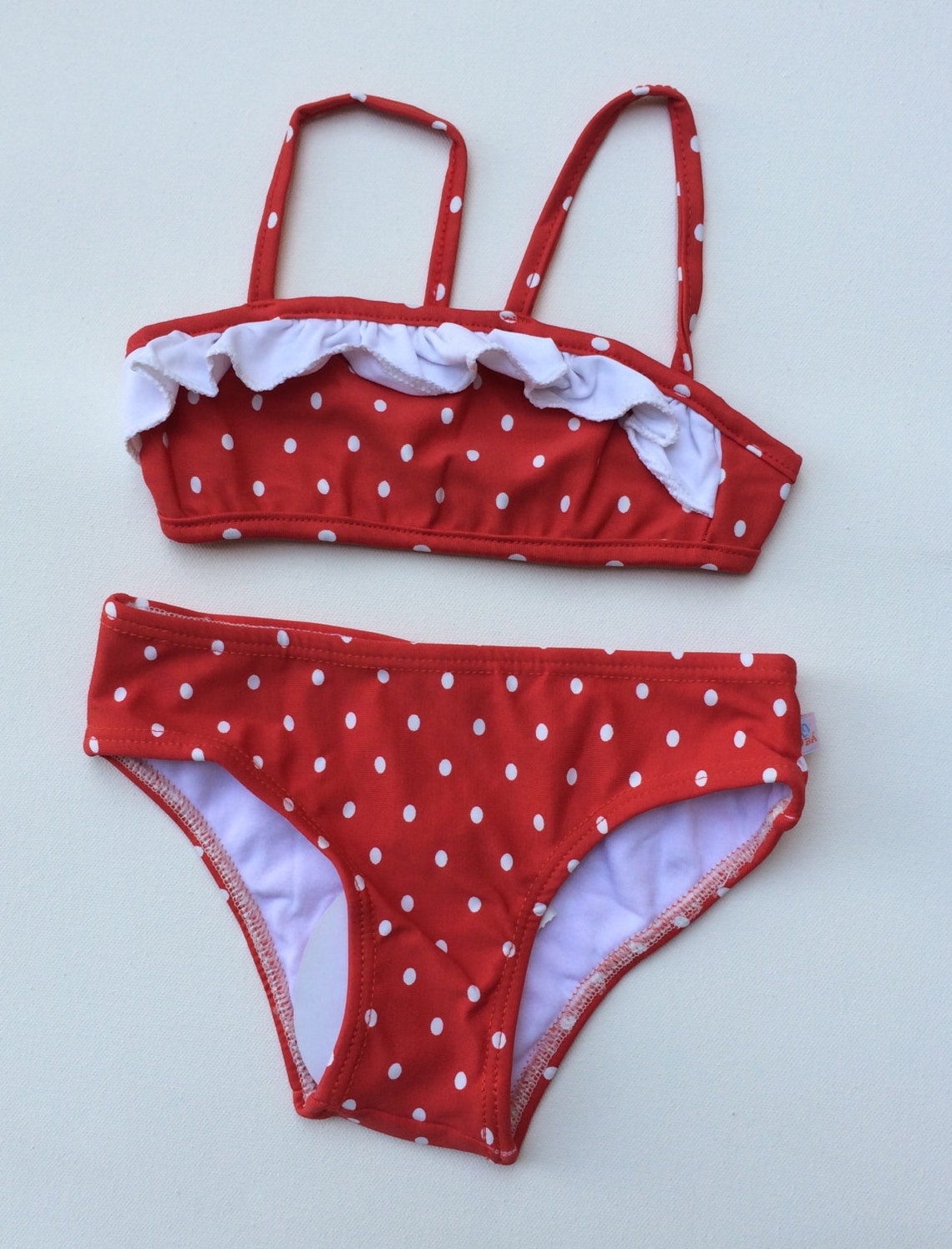Red Polka Dot Bikini childrens Size 4 | Etsy