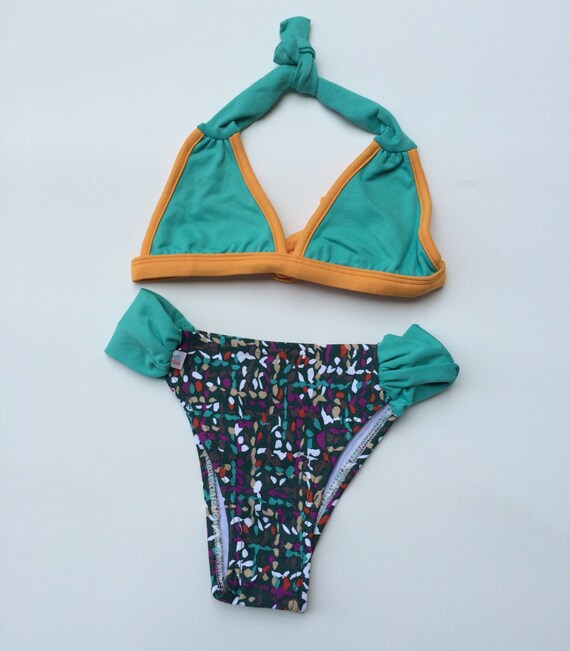 teal triangle bikini