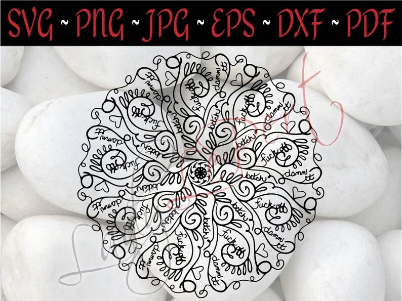 Download Cuss Word Mandala Svg Free For Silhouette - Layered SVG ...