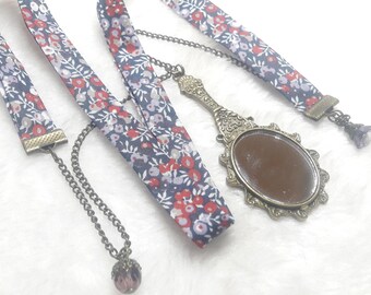 Blue & purple magical mirror necklace