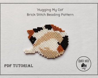 Hugging My Cat - Brick Stitch Pattern