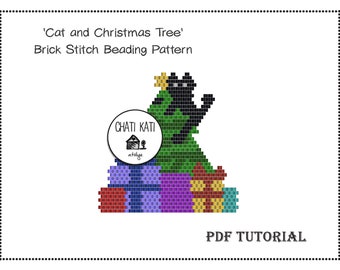 Cat and Christmas Tree Brick Stitch Tutorial