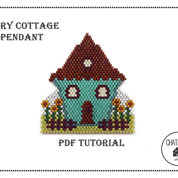 Fairy Cottage Pendant Brick Stitch Beadwork Tutorial