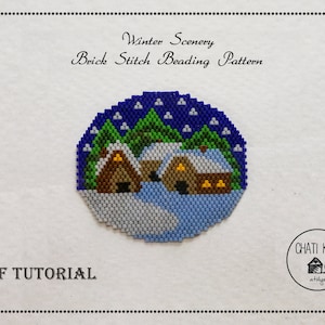 Winter Scenery Brick Stitch Pattern